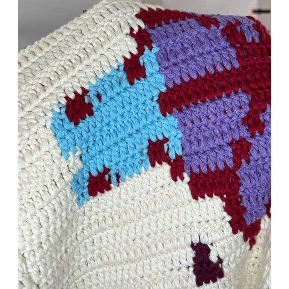 HUNTER BELL Sz L Large Crochet Tank Midi Dress Lilah Cream Lavender NWT - Picture 5 of 10